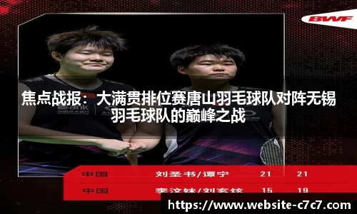 焦点战报：大满贯排位赛唐山羽毛球队对阵无锡羽毛球队的巅峰之战